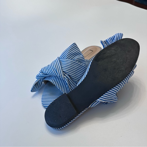 No 21 Striped Crossover Sandal seersucker /blue stripe satin 41 GUC - Picture 4 of 7